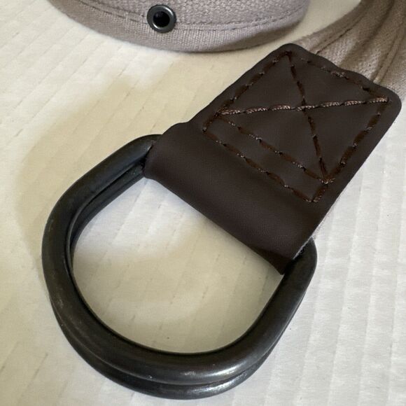 Mens Military Gray D-ring Fabric Leather Casual 59’ Inch - Picture 2 of 8